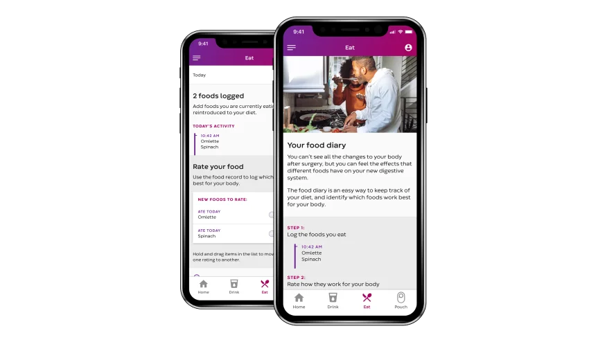 Et dashbord i My Ostomy Journey-appen.